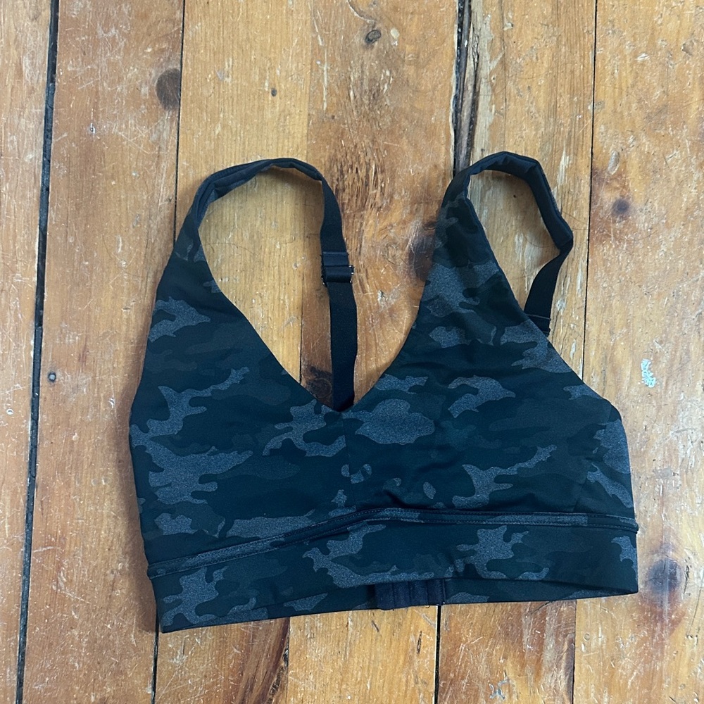 Fabletics Black Camouflage Sports Bra